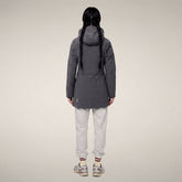 Piumino lungo donna Ashley grigio ebano - FW26 Woman | Save The Duck