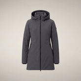 Piumino lungo donna Ashley grigio ebano - FW26 Woman | Save The Duck