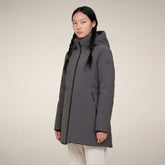 Piumino lungo donna Ashley grigio ebano - FW26 Woman | Save The Duck
