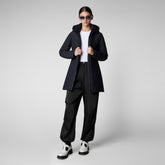 giacca DONNA CON CAPPUCCIO LILA BLU NERO | Save The Duck