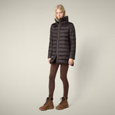 Piumino lungo donna animal free Lydia marrone nero - Icons Donna | Save The Duck