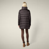 Piumino lungo donna animal free Lydia marrone nero - Icons Donna | Save The Duck