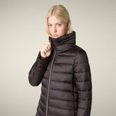 Piumino lungo donna animal free Lydia marrone nero - Icons Donna | Save The Duck