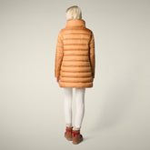 Piumino lungo donna animal free Lydia marrone toffee | Save The Duck