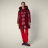 Piumino lungo donna animal free Isabel bordeaux - Icons Donna | Save The Duck