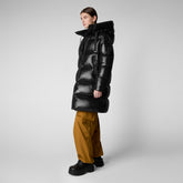 Animal-free damen-steppjacke Isabel mit kapuze in Schwarz | Save The Duck