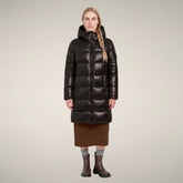 Women's Puffer Coat Ines in Brown Black - FW26 Woman | Save The Duck