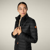 Piumino lungo donna animal free Carol nero - Icons Donna | Save The Duck