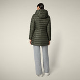 Piumino lungo donna animal free Carol verde terra - Icons Donna | Save The Duck