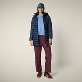 Piumino lungo donna animal free Carol blu navy - Icons Donna | Save The Duck