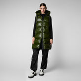 Giletà capuche Iria vert forêt pour femme | Save The Duck
