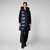 GILET CON CAPPUCCIO DONNA IRIA BLU NERO | Save The Duck