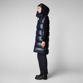 GILET CON CAPPUCCIO DONNA IRIA BLU NERO | Save The Duck