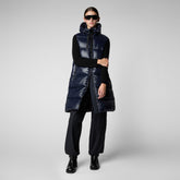 GILET CON CAPPUCCIO DONNA IRIA BLU NERO | Save The Duck