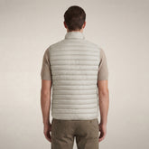 Man's quilted vest Adam in rainy beige | Save The Duck