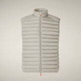Man's quilted vest Adam in rainy beige | Save The Duck