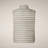 Man's quilted vest Adam in rainy beige | Save The Duck