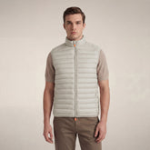 Man's quilted vest Adam in rainy beige | Save The Duck