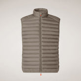 Veste sans manches matelassée Adam gris éléphant pour homme | Save The Duck