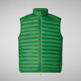 Man's quilted gilet Adam in white | Save The Duck