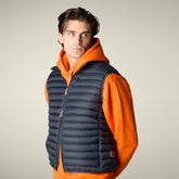 Gilet imbottito uomo Adam grigio nero | Save The Duck
