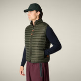 Gilet imbottito uomo Adam verde terra | Save The Duck