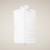 Veste sans manches matelassée Adam blanche pour homme | Save The Duck