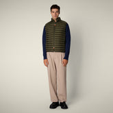 Gilet uomo animal free Danny verde oliva | Save The Duck