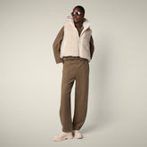 Gilet donna animal free Ayla beige crema | Save The Duck