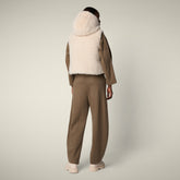 Gilet donna animal free Ayla beige crema | Save The Duck