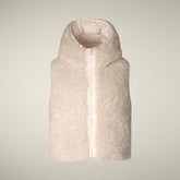 Gilet donna animal free Ayla beige crema | Save The Duck