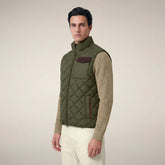 Men's Puffer Vest Fabrice in Snake Green | Save The Duck