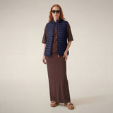 Women's quilted gilet Charlotte in navy blue | Save The Duck