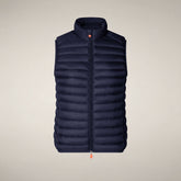 Women's quilted gilet Charlotte in navy blue | Save The Duck