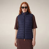 Women's quilted gilet Charlotte in navy blue | Save The Duck