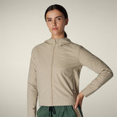 Felpa con zip donna Pear beige - Smartleisure Donna | Save The Duck