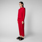 Woman's sweatshirt Pear in tomato red - Smartleisure Woman | Save The Duck