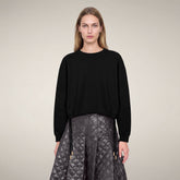 Women's Crewneck Sweatshirt Akemi in Black | Save The Duck