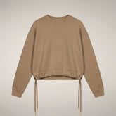 Women's Crewneck Sweatshirt Akemi in Biscuit Beige | Save The Duck