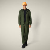 Felpa con zip uomo Luiz verde bosco - Smartleisure Uomo | Save The Duck