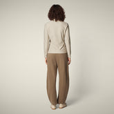 Felpa con zip donna Pella beige - Smartleisure Donna | Save The Duck