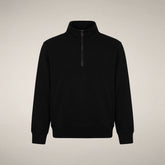 Herren-Sweatshirt mit Halbreißverschluss Bruin in Schwarz | Save The Duck