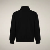 Herren-Sweatshirt mit Halbreißverschluss Bruin in Schwarz | Save The Duck