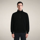 Herren-Sweatshirt mit Halbreißverschluss Bruin in Schwarz | Save The Duck
