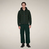 Felpa scuba con cappuccio unisex Syd verde nori - Abbigliamento Smartleisure | Save The Duck