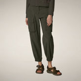 Women's Cargo Pants Gosy in Snake Green - FYI | Save The Duck