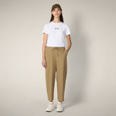 Pantaloni donna baggy Elvi marrone khaki - ASAP | Save The Duck