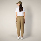 Pantaloni donna baggy Elvi marrone khaki - ASAP | Save The Duck