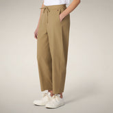 Pantaloni donna baggy Elvi marrone khaki - ASAP | Save The Duck