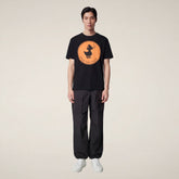 T-shirt uomo Sabik nero con stampa logo | Save The Duck